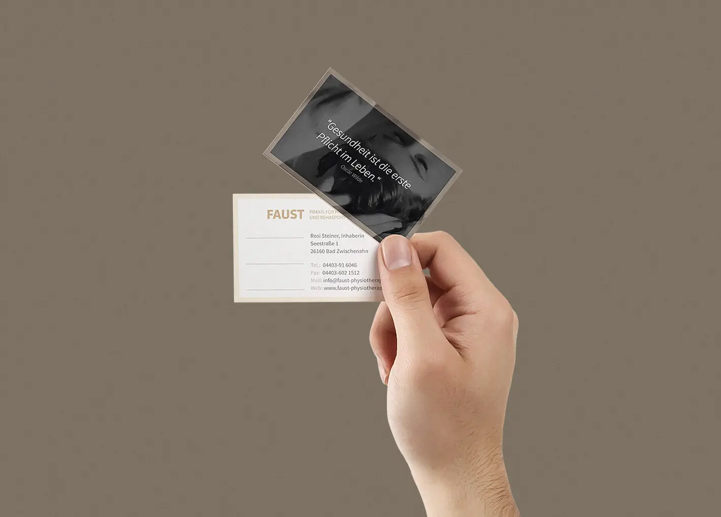 Faust Physiotherapie Notthoff Corporate Design Visitenkarte 2