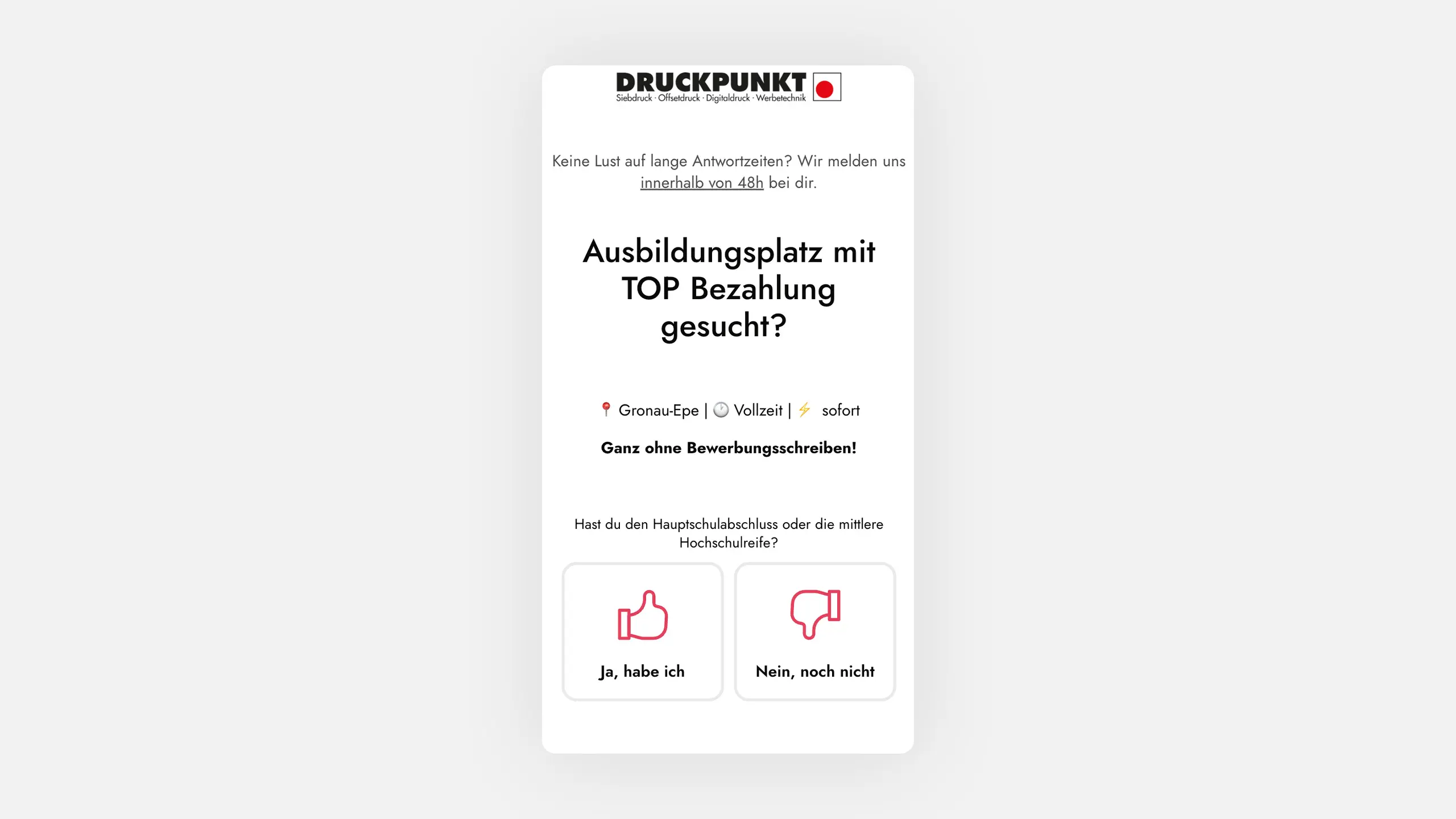 notthoff Bewerber Funnel – schneller und einfacher passende Bewerbungen erhalten Druckpunkt s